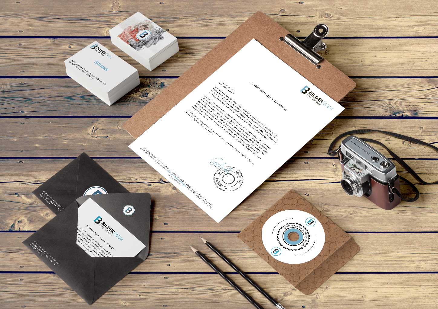 Bilderfarm Logo und Geschaeftspapiere